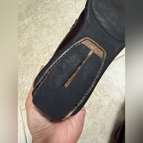Gucci Men's Brown Leather Loafers size 9.5 - Picture 6 of 9